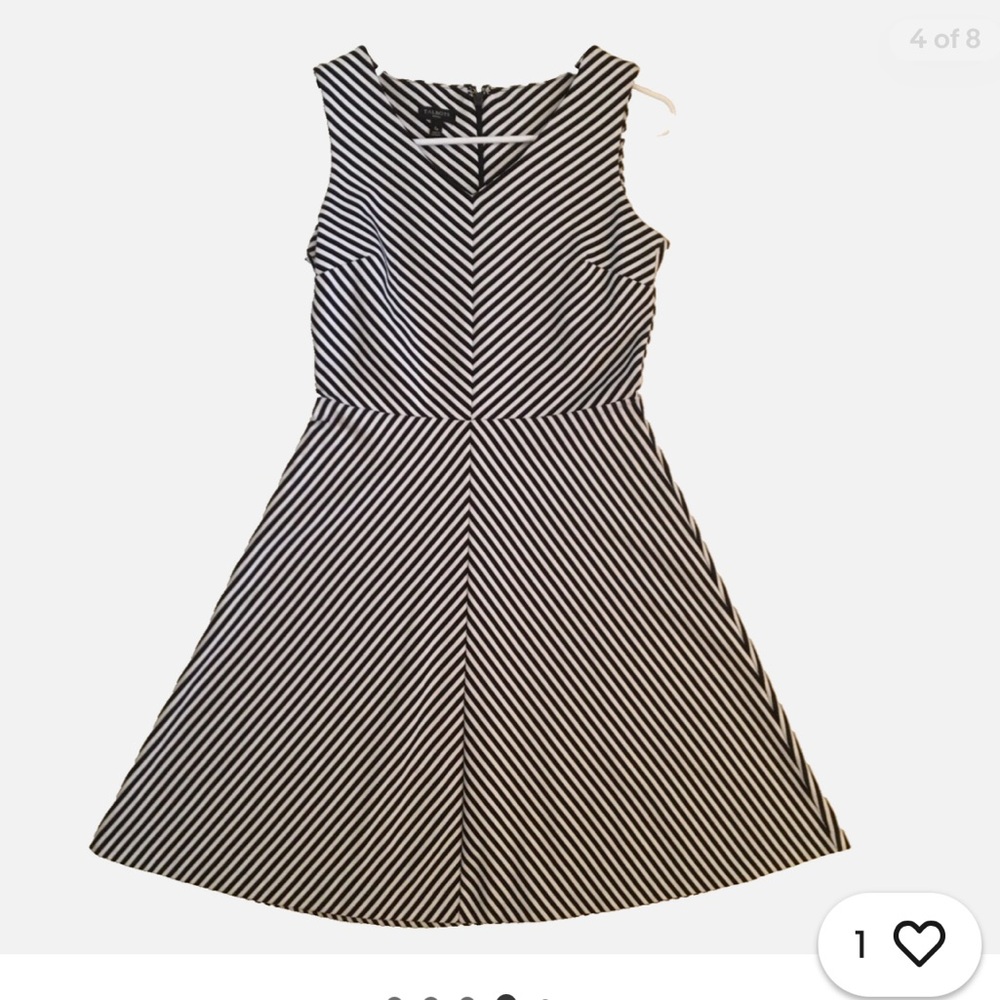 Talbot’s Fit & Flare Jersey Nautical Striped Sleeveless Dress. Size S Petite - Picture 3 of 12